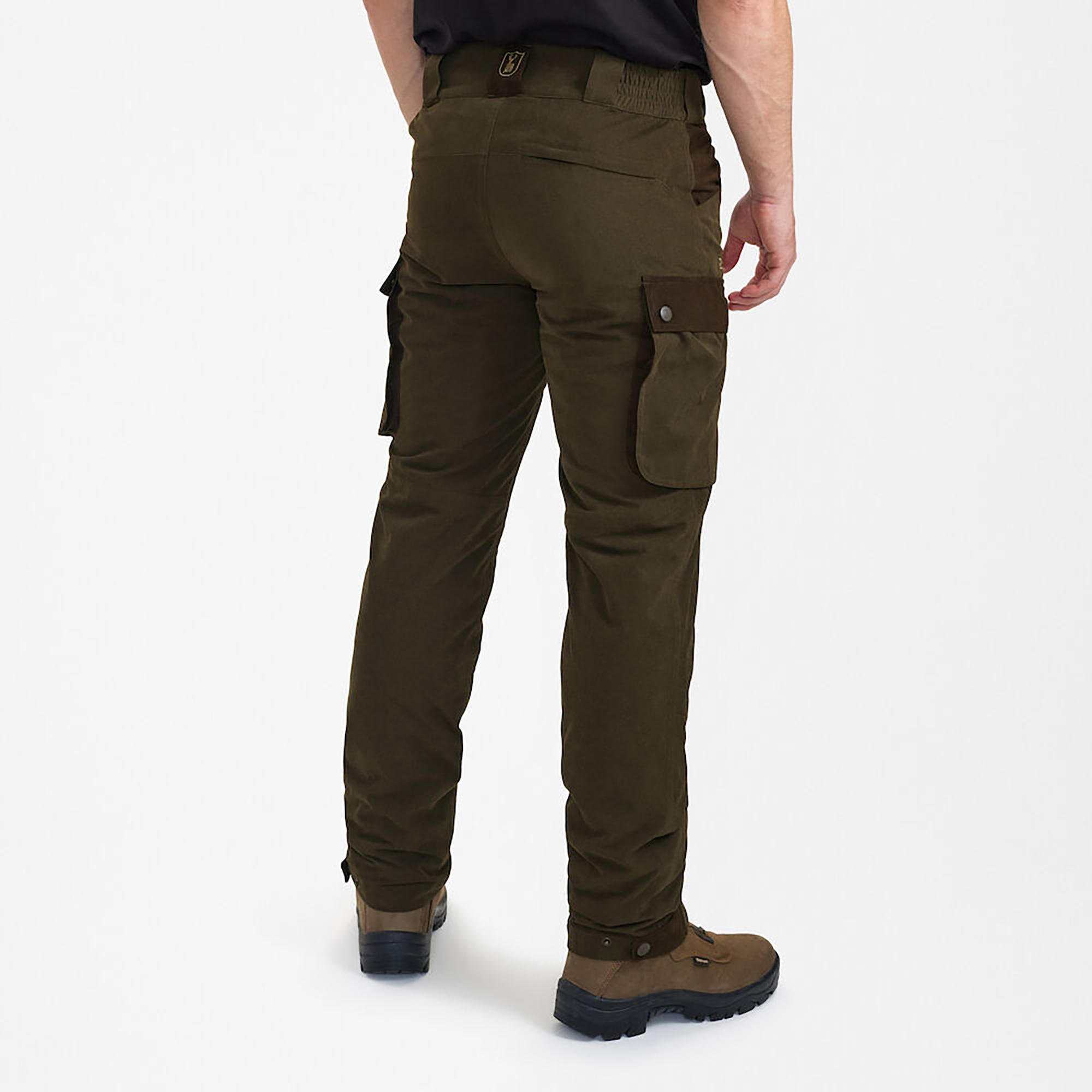 La Chasse® Oefele Jagd & Outdoor Shop - Pantaloni da uomo in corda, con tasca sulla gamba e tasca per coltelli, pantaloni in velluto a coste per cacciatori e escursionisti, verde oliva